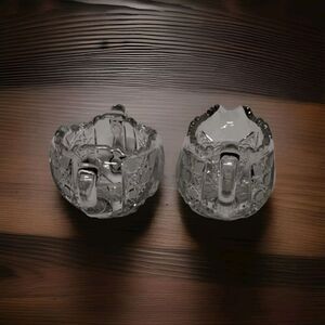 Brilliant Cut Crystal Glass Cream and Sugar Set - Sawtooth‎ Rim Vintage